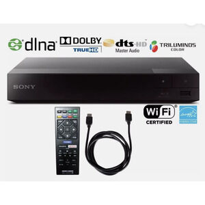 Sony BDP-S3700 Blu-ray Disc Player with built-in Wi-Fi and HDMI cable, w/Remote